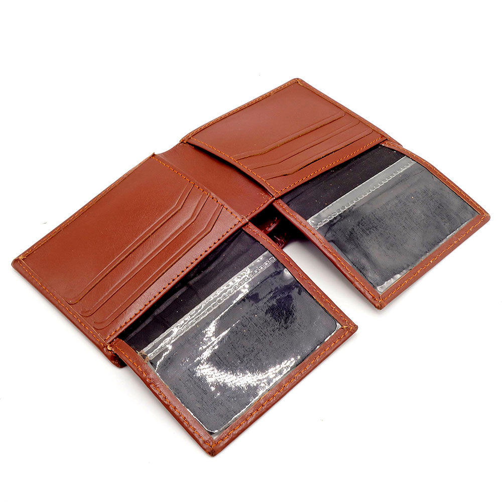 Men Leather Wallet | 2 Transparent Pocket